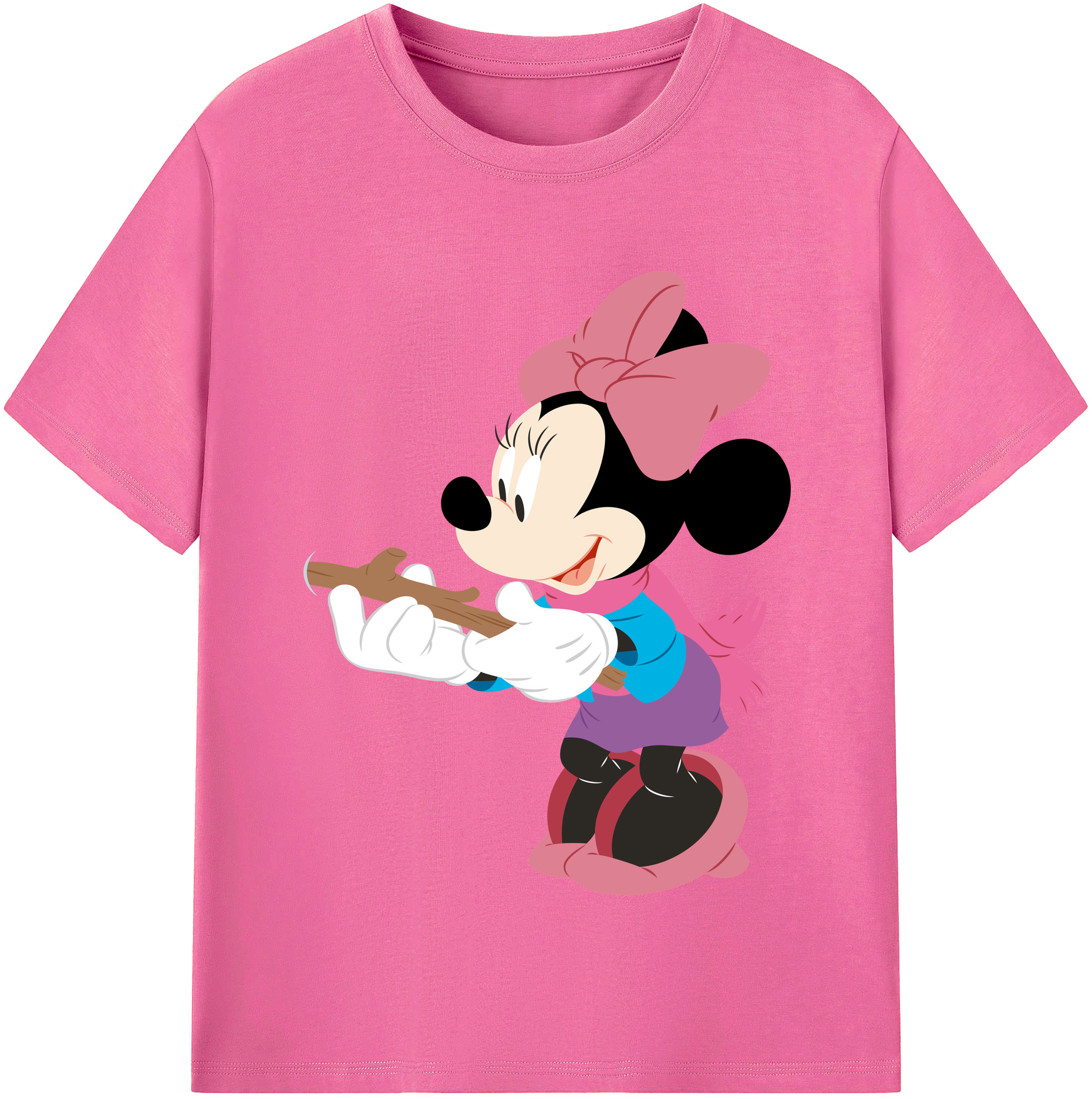 （画像用） ミッキーマウス Mickey Mouse レディースカジュアルプリントTシャツ（綿100％）